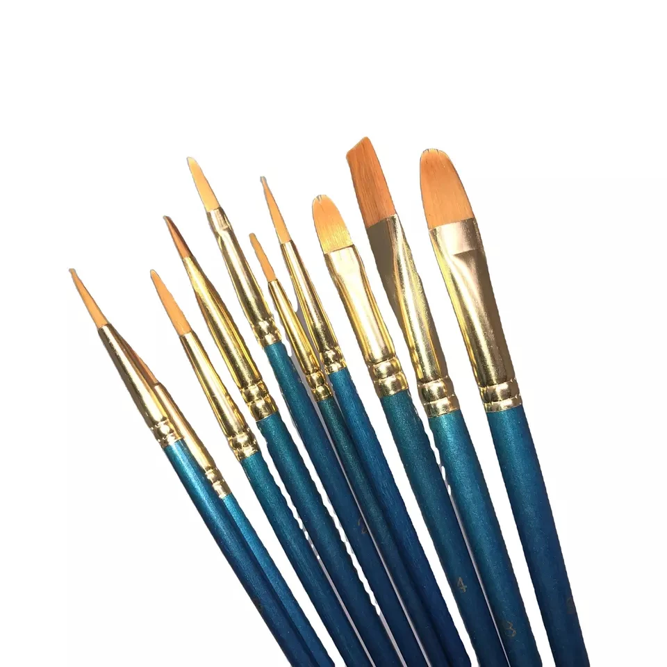 15 шт. деревянной ручкой набор кистей для рисования Картина маслом Акриловые акварельные краски кисти