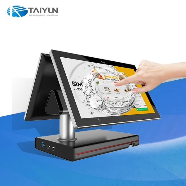 Touch Pos System Dual Screen set electronic android fiscal Cash Register Terminal Machine All In One
