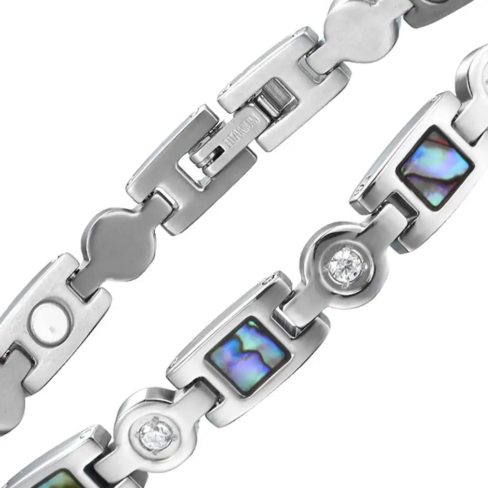BioMagnetic Jewelry Shell Pattern Crystal Adjustable Magnetic Titanium Diamond Bracelet Women