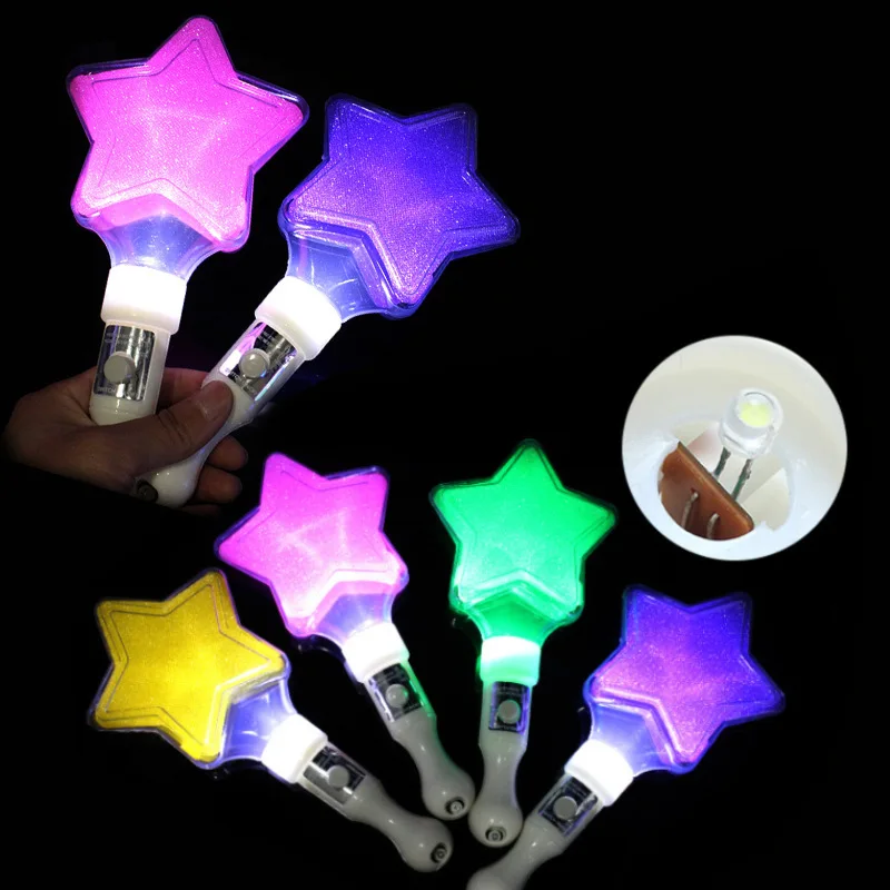 Wholesale Colorful Star Shape LED Sticks Flashing Led Light Up Star Stick For Concert Party Supplies
