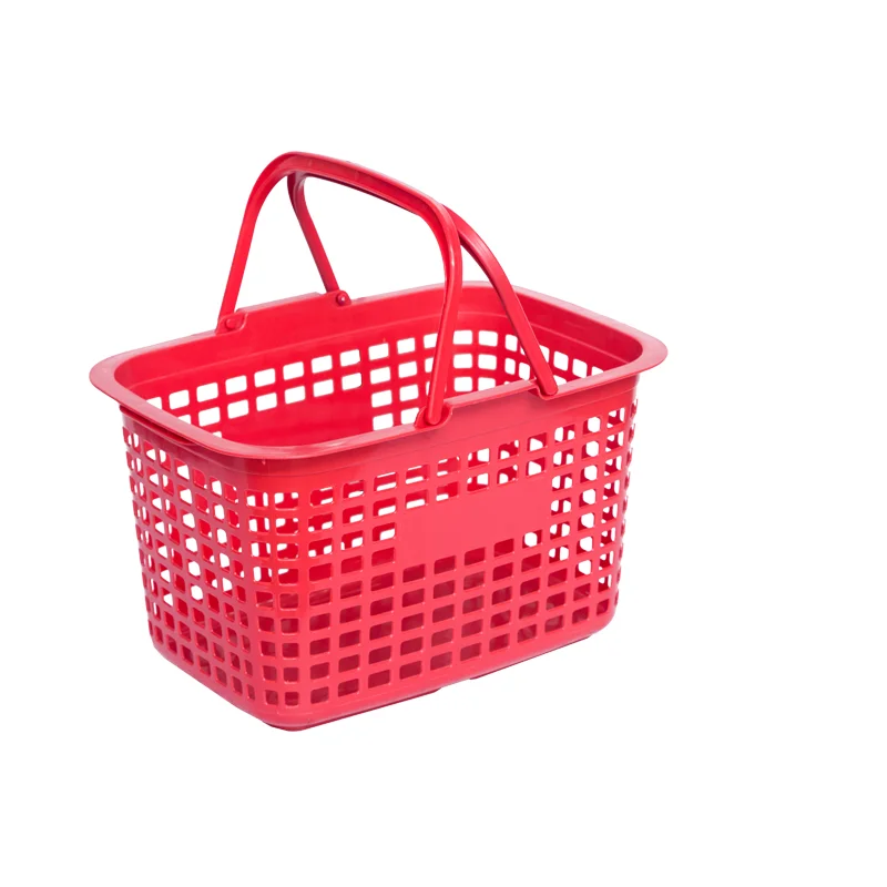 Wholesale supermarket shopping basket all plastic hand basket 2022