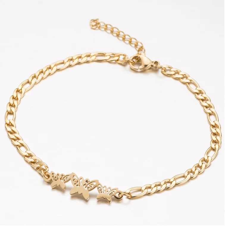 Fashionable Stainless steel butterfly Christmas snow bracelet moon star bracelet