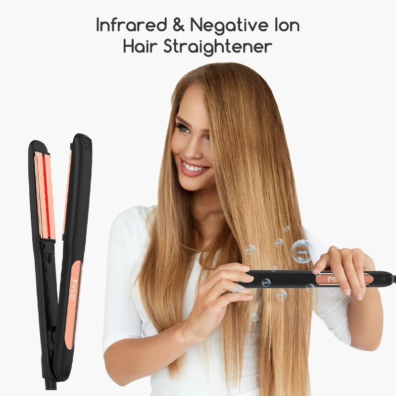 ceramic flat iron wholesale professional titanium plate hair straightener portable straightening private label with custom logo
