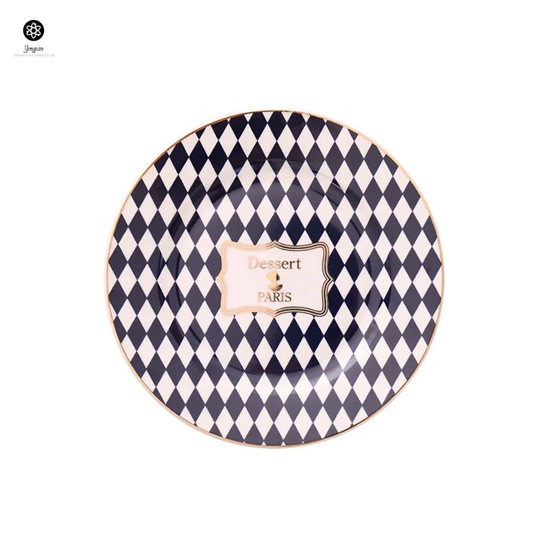 Gold Rim Round Wedding Wholesale White Porcelain Dinner Ceramic Charger Plates