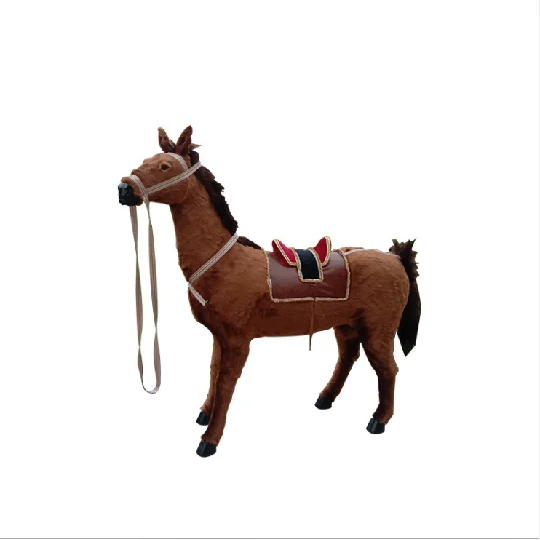 Manufacturer Custom Plush Stuffed Ride On Animal Toys Big Simulation Horse Model Home Outdoor Farm Decoration