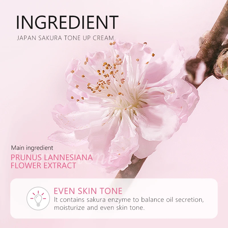 100% Natural Sakura Tone up Cream Vitamin C Infused Organic Skin Care Lotion for Face and Body Whitening Private Label