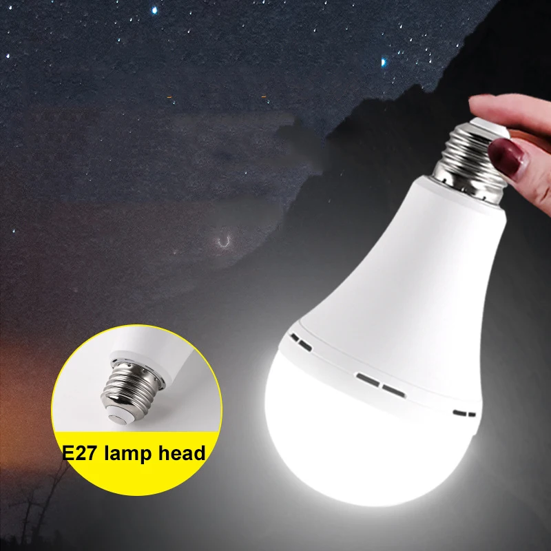 A19 Bulb with Built-in Battery with Hook Portable Cordless Charging Emergency Bulb Recharge Bulb LED Lights with Battery