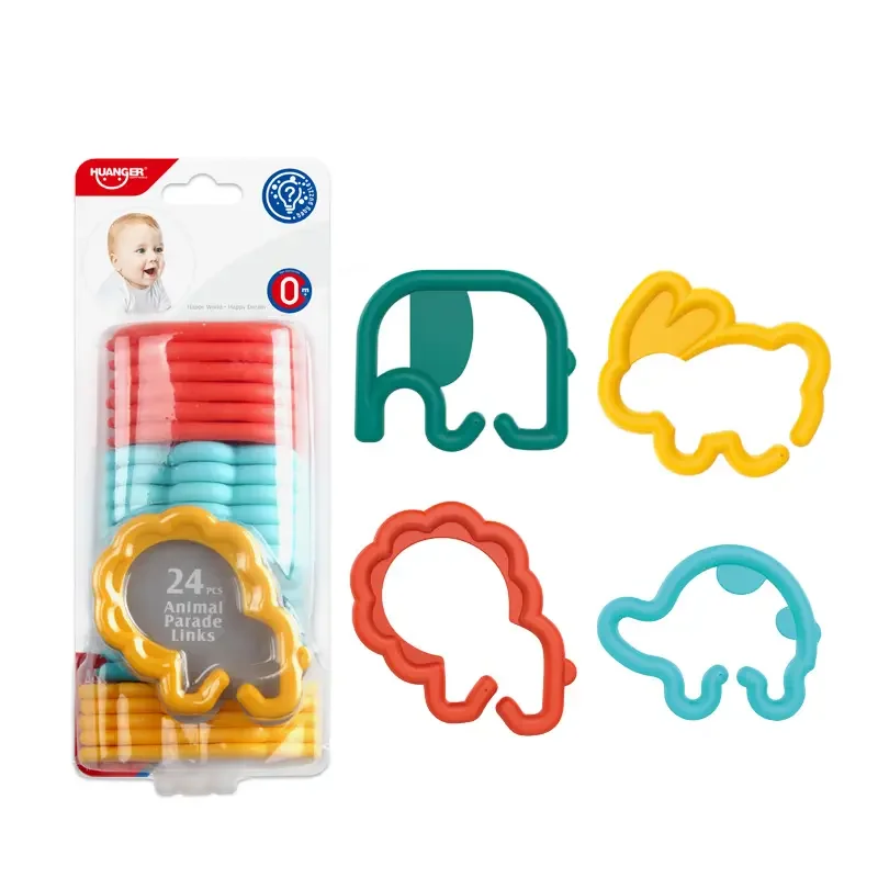 Toddler Bpa Free baby Cot Hanging Toys Plastic Chain Link Toy Linking Ring Teething Toy Baby Link Rings