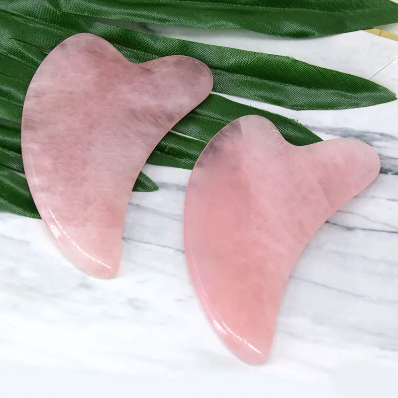 
 100% natural anti-aging beauty facial skin gua sha tool rose quartz jade guasha stone  