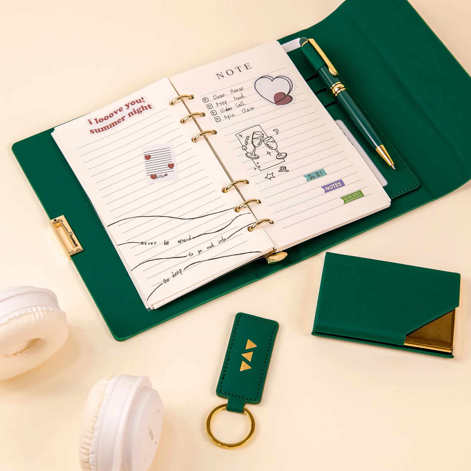 Life Journal and Pen Gift Set  Vegan Leather Journal with Pen Diary for Women or Men Hardcover Fancy Notebook Gift Set