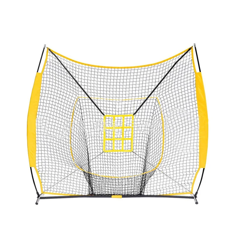 Manufacturer 2022 collapsible baseball net Large pocket blocking net with target box Adjustable 7X7 batting practice net