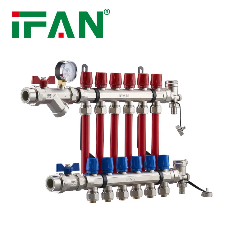 IFAN Manufacturer HVAC Underfloor Heating Manifold Water Distribution Manifold Brass Manifold