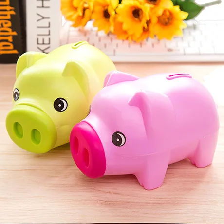 High quality Cheap Unbreakable Wholesale lovely PVC Pig Shaped large plastic piggy banks