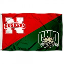House Divided Flag - Huskers vs Bobcats your House 3*5ft with 2 grommets