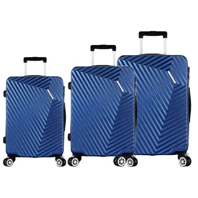 luxury designer yellow travelling bags custom logo 3 pieces hard shell travel suitcases abs trolley luggage set with trolley