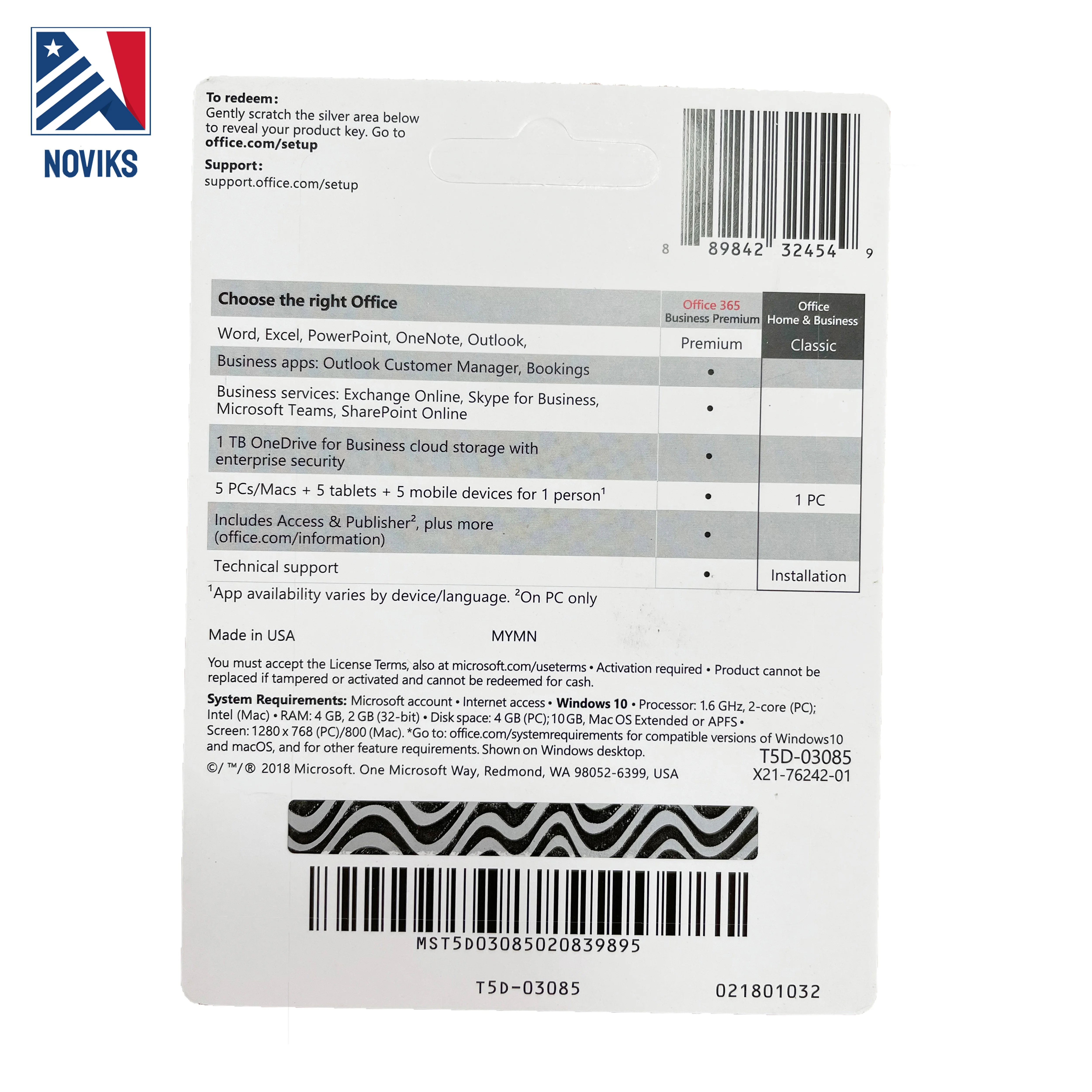 
 Оптовая продажа, карта для ключей MICROSOFT OFFICE 2019 для дома и бизнеса  