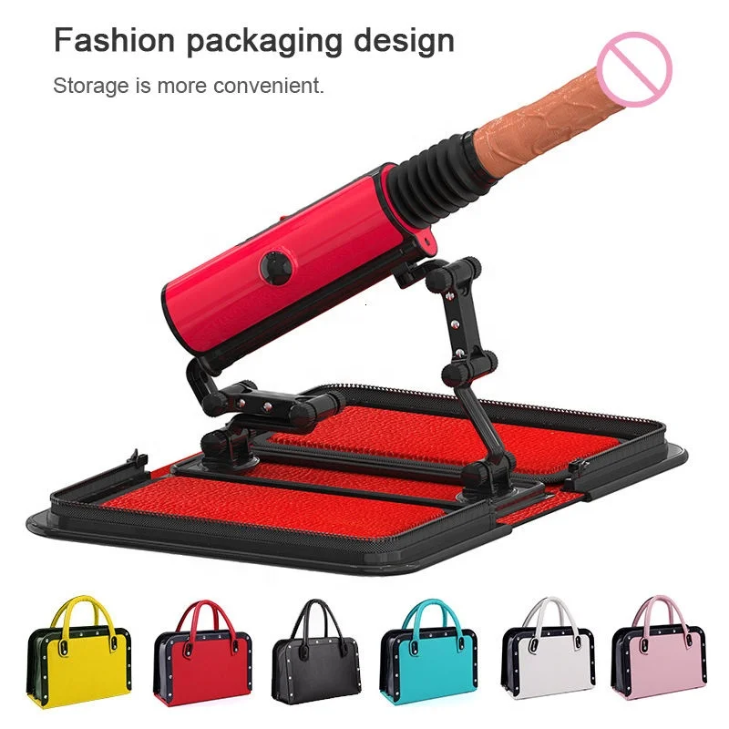 Bluetooth APP Control Female Masturbator Dildo Machine Wireless Remote PU Leather Fashion Handbag Dildo Vibrator Sex Machine