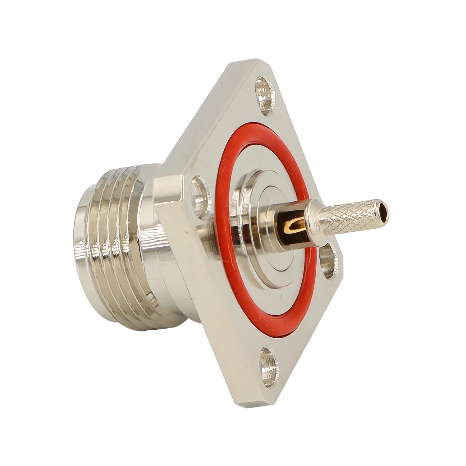Flange N Crimp RF Connectors N Female Crimp Solder Connector