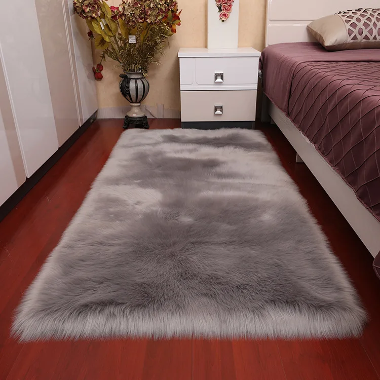 Super Soft Indoor Modern Shag Area Silky Smooth Fur Rugs Fluffy Rugs Anti-Skid Shaggy Area Rug Dining Room Home Bedroom Carpet