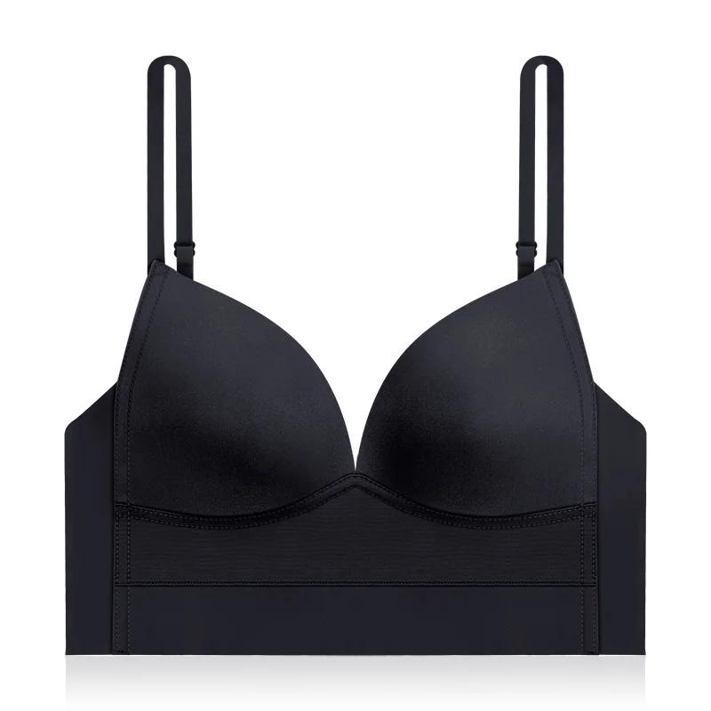 French style no steel ring smooth thin bra section beautiful back triangle cup sexy girl women ladies body shaping bra factory