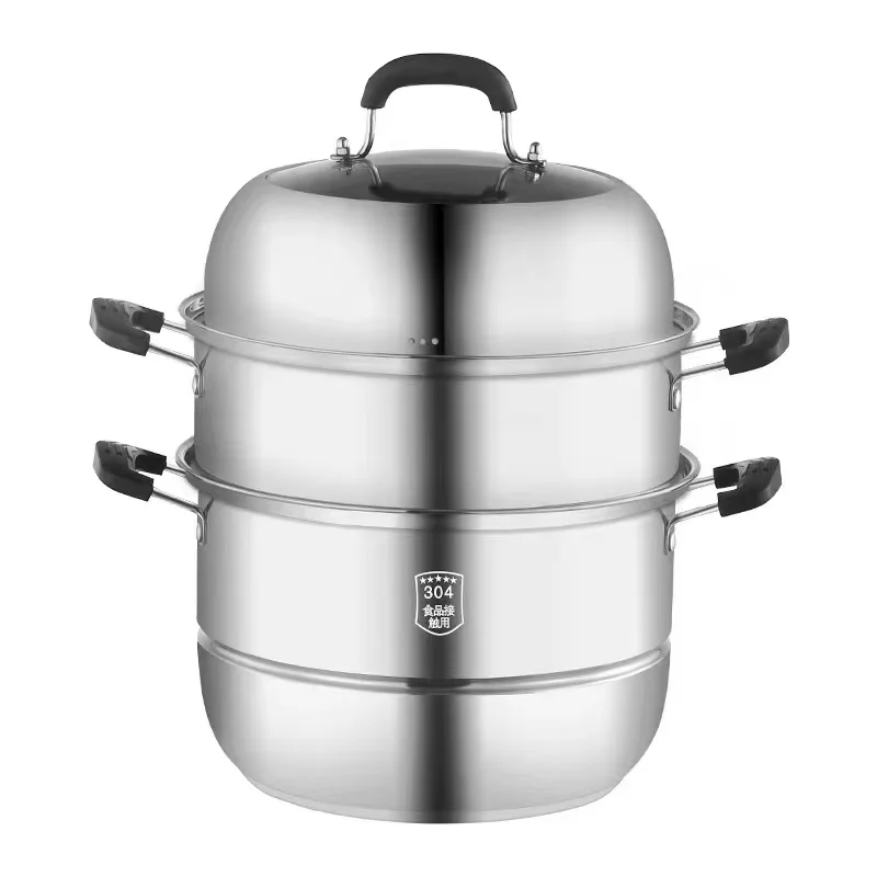 2022 hot custom cookware multifunctional 3 layer steaming stainless steel electric hot pot