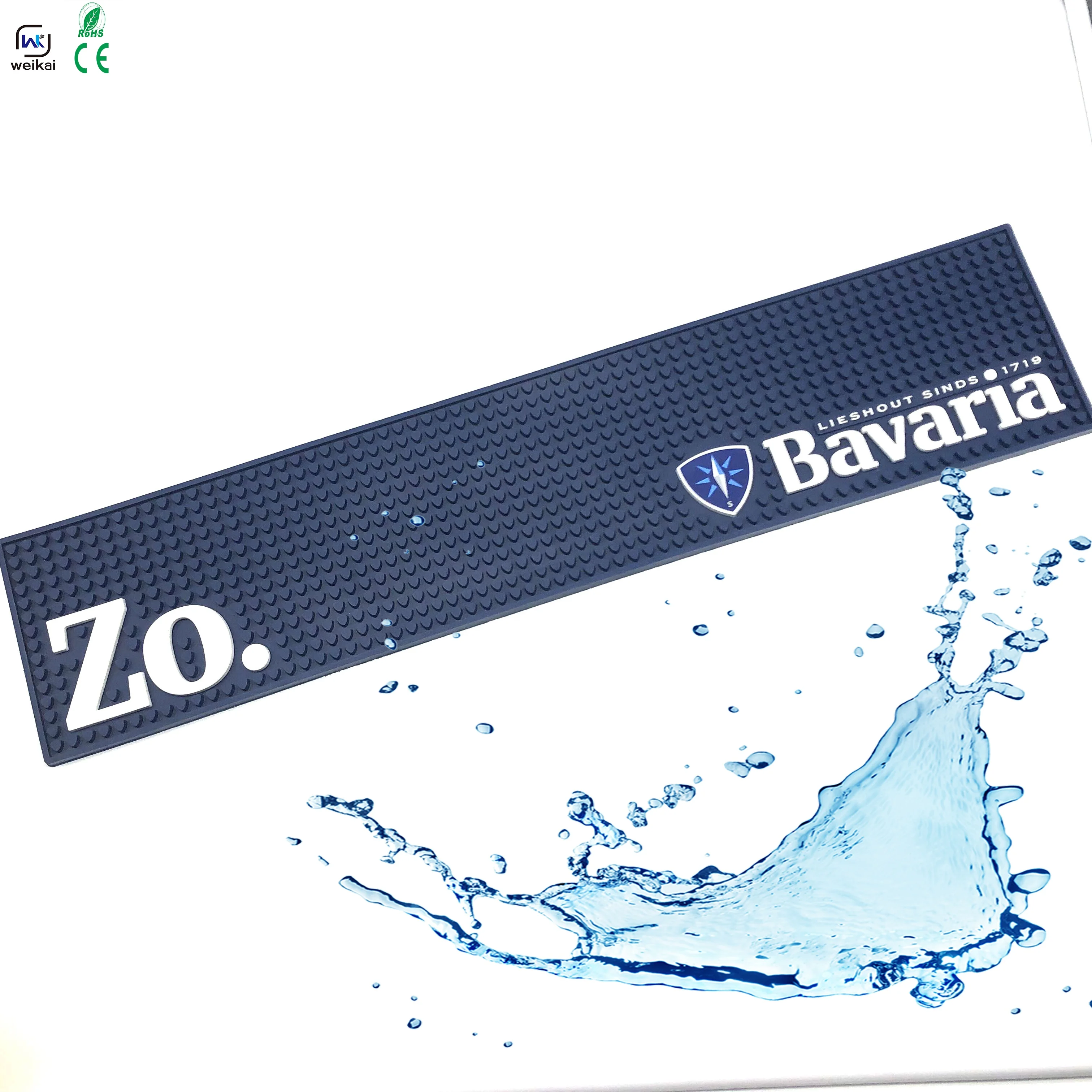 top seller soft rubber bar mat silicone bar runner with logos