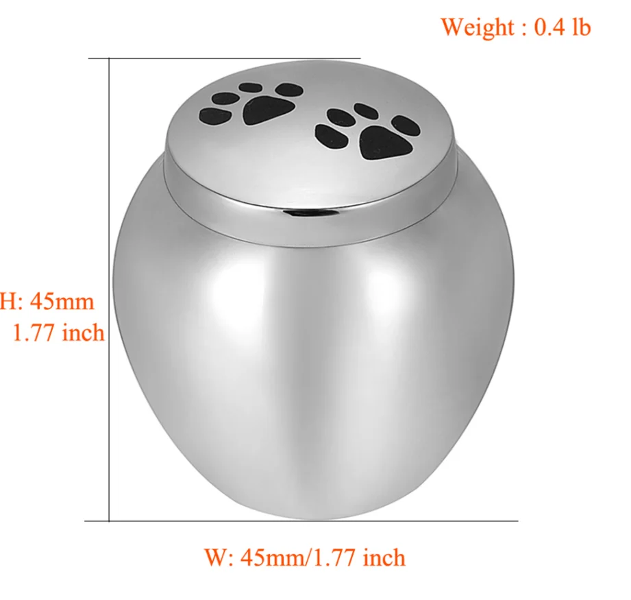 Engravable Cremation Urns for Pet Ashes - Ashes Holder Dog/Cat Paw Print Memorial Keepsake Bottle for Animal Ashes Funeral