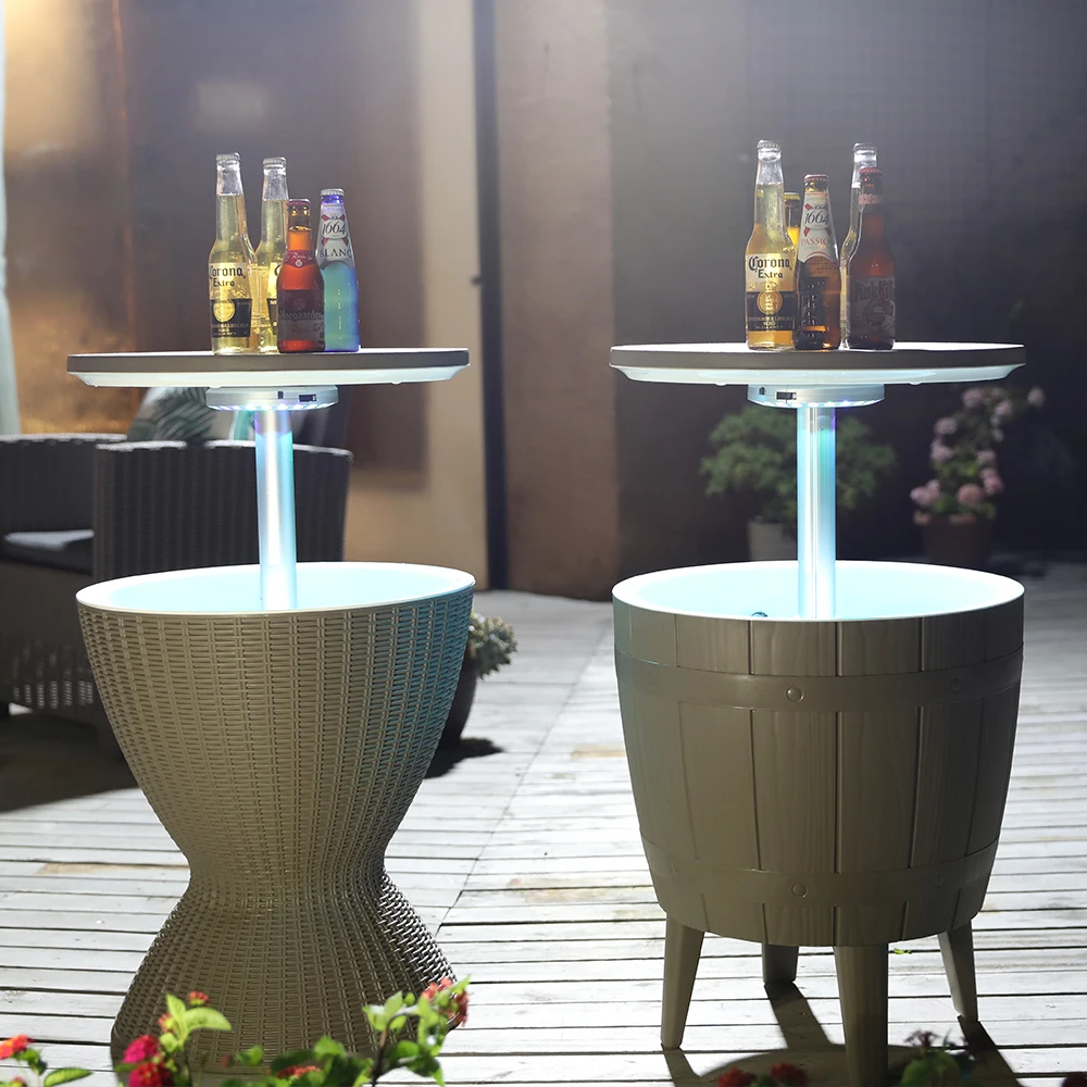 Sukk branded patio luminous rattan design bar ice bucket on sale