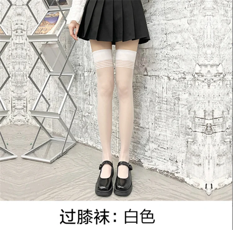 High Quality Multi-Color Woman Lace Over The Knee Socks Top Thigh High Silk Stockings with silicone