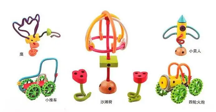 Bendable Intellectual DIY Flexible Twister Building Block Toys Puzzle Educational Toys 132PCS