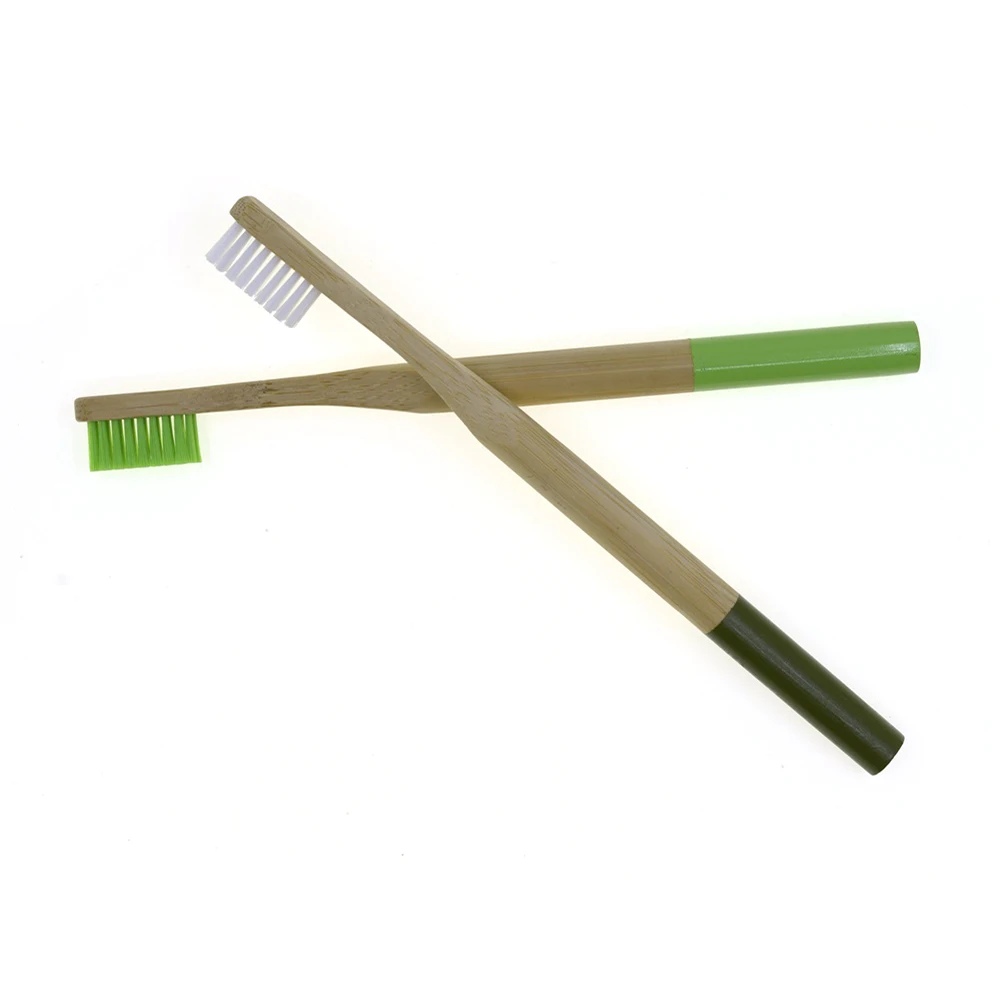 Round Handle Colorful ended Zero Waste Bamboo Toothbrush For Adult /Kids