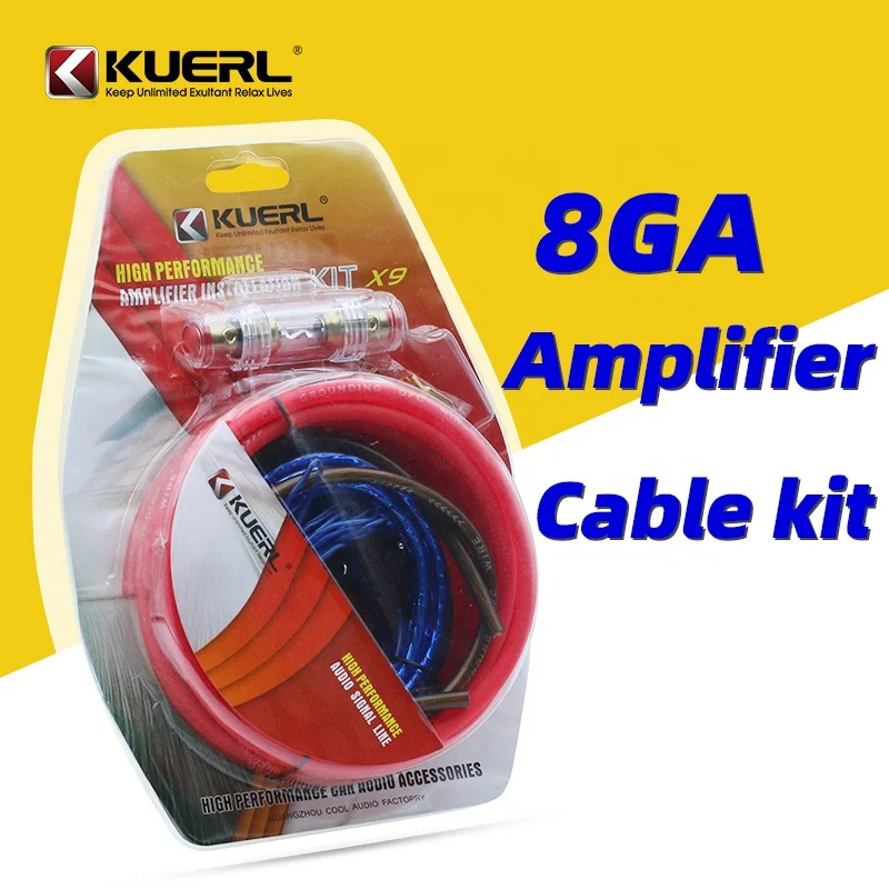 High Quality Car Audio Wire Wiring Amplifier Subwoofer Speaker Installation Kit 8GA Car Stereo Amplifier kit