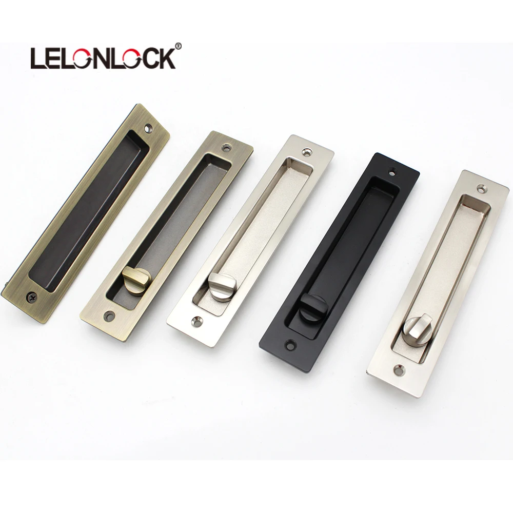 Zinc Alloy Invisible Handle Hidden Square Cavity Pocket Door Pull Mortise Embedded Sliding Barn Door Handle