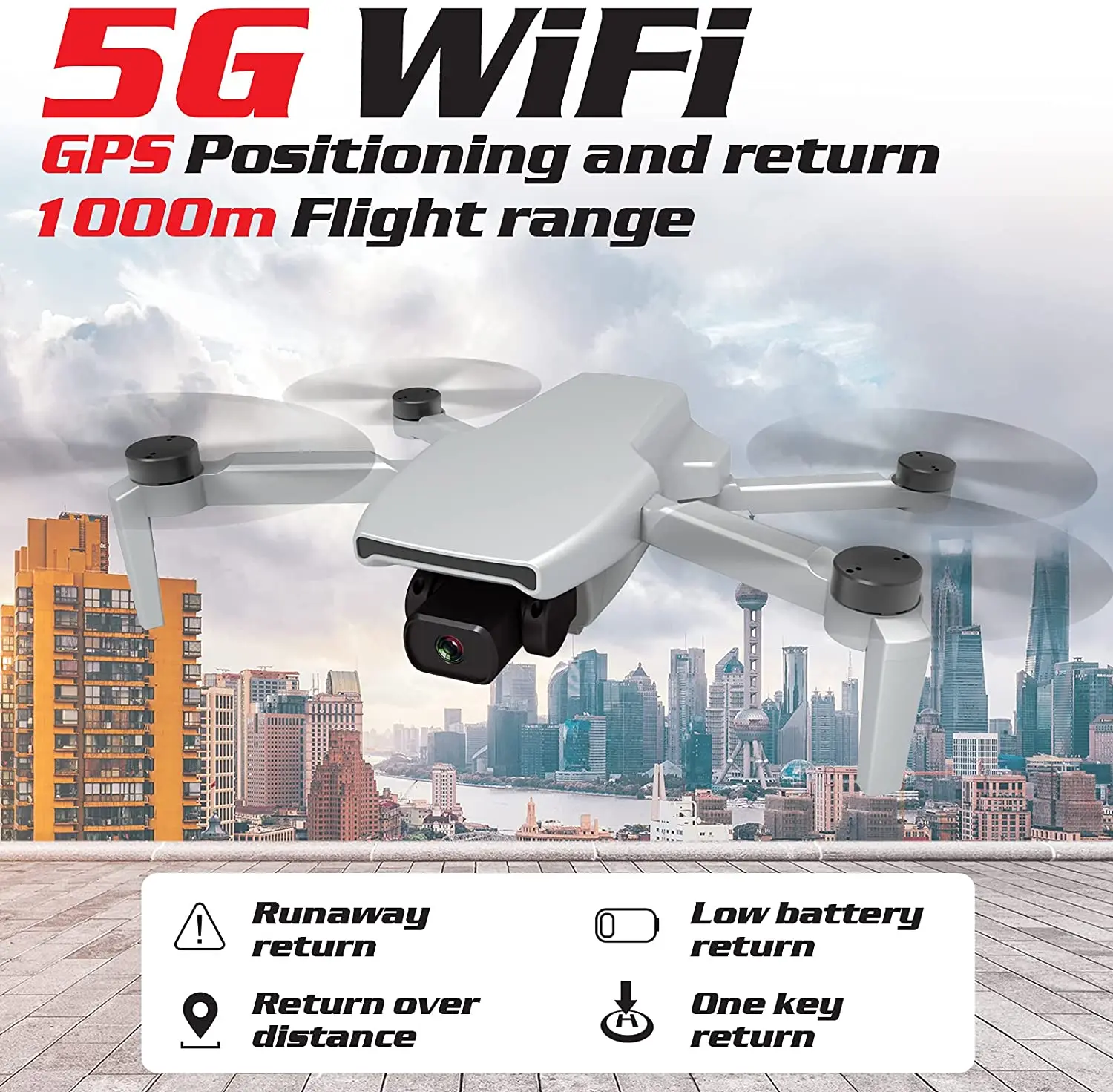 Дрон 4k HD 5G WiFi GPS бесщеточный мотор FPV полет для радиоуправляемого расстояния 25 мин. 1 км