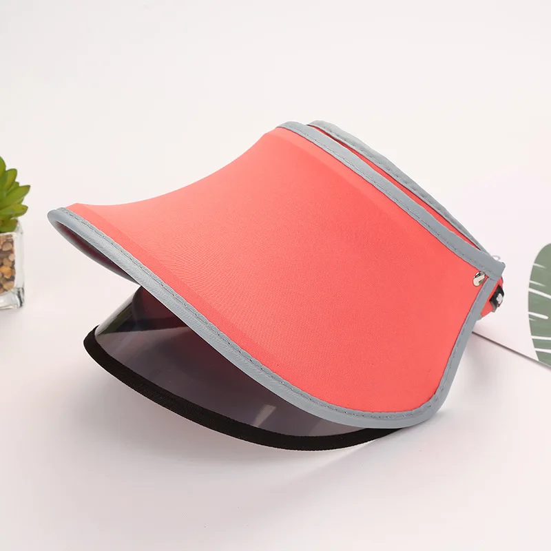 Custom Logo Sun Visor Caps Summer Candy Plastic Hats Multicolor Empty Top Hat