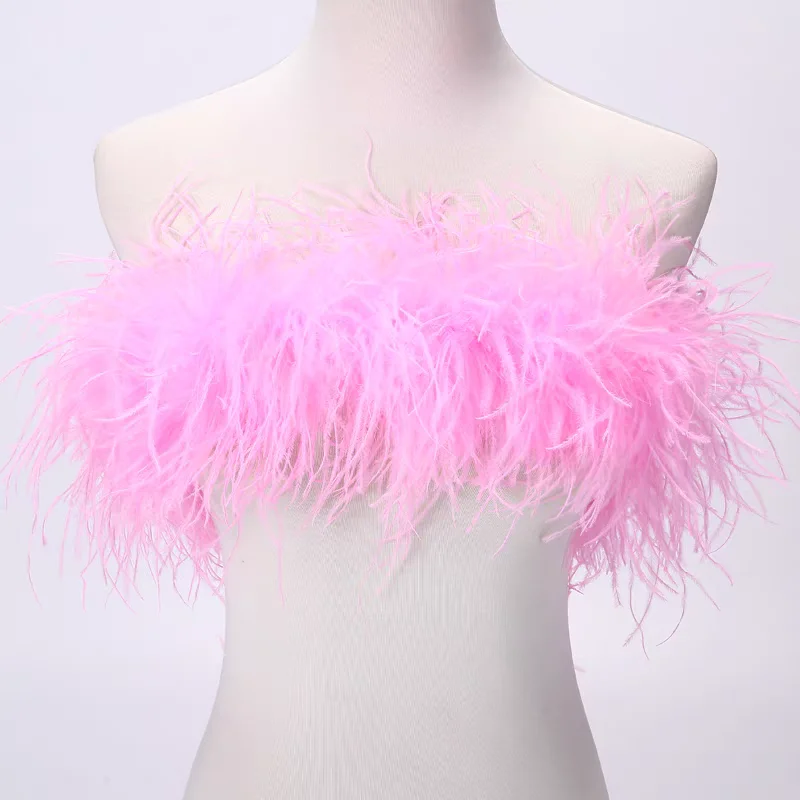 2 Meters 10-15 cm 6 Ply  Colorful Ostrich Feather Boas for party wedding dresses decoration