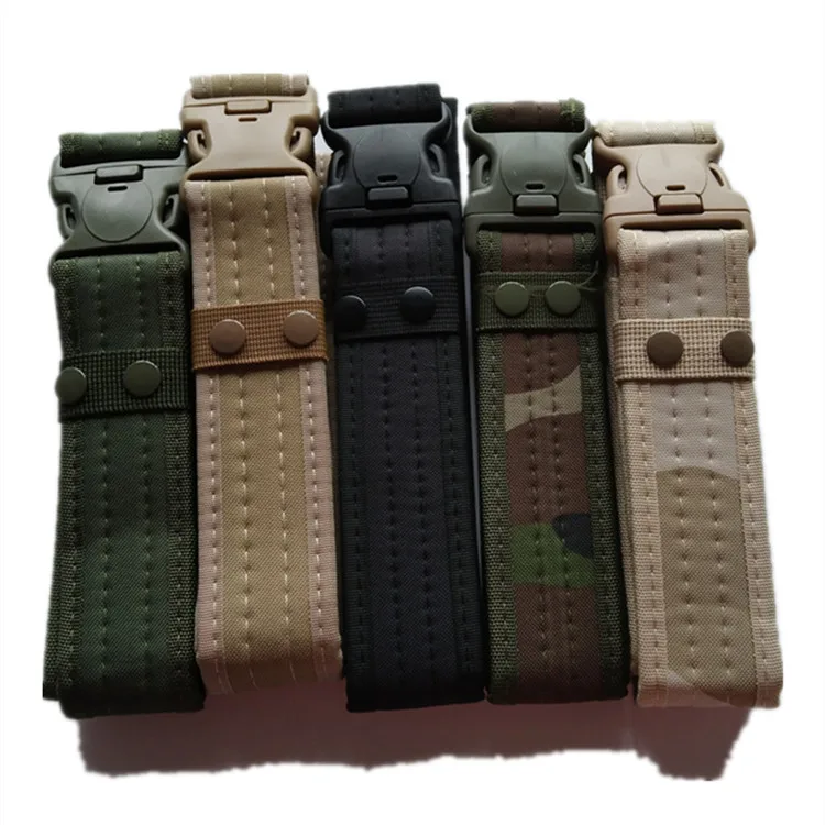 
2021 Hot Selling High Quality Outdoor Adjustable Unisex Oxford Nylon Tactical Belt Military Camouflage Police Duty Belt 