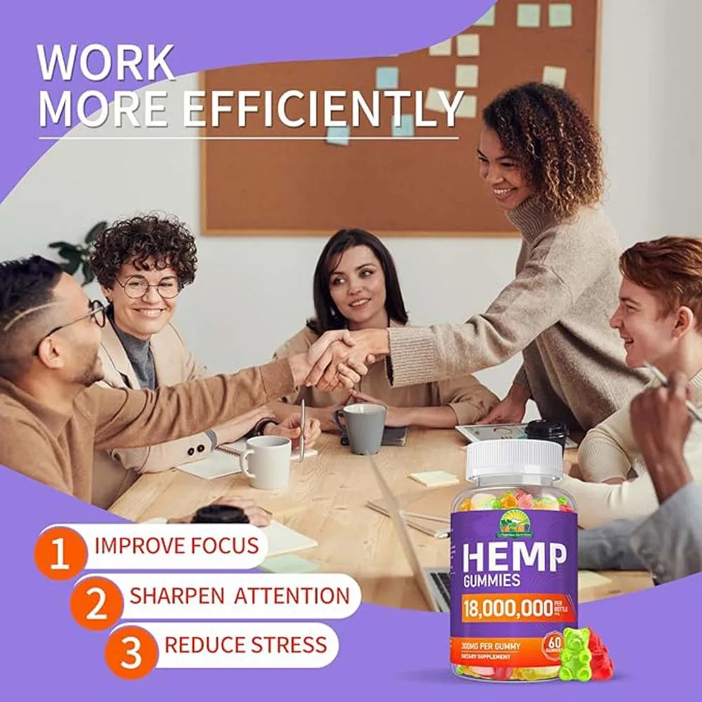 Private Label Drop Shipping Pure Hemp Powder Gummies Premium High Potency 1500MG Pure Hemp Gummy Vegan