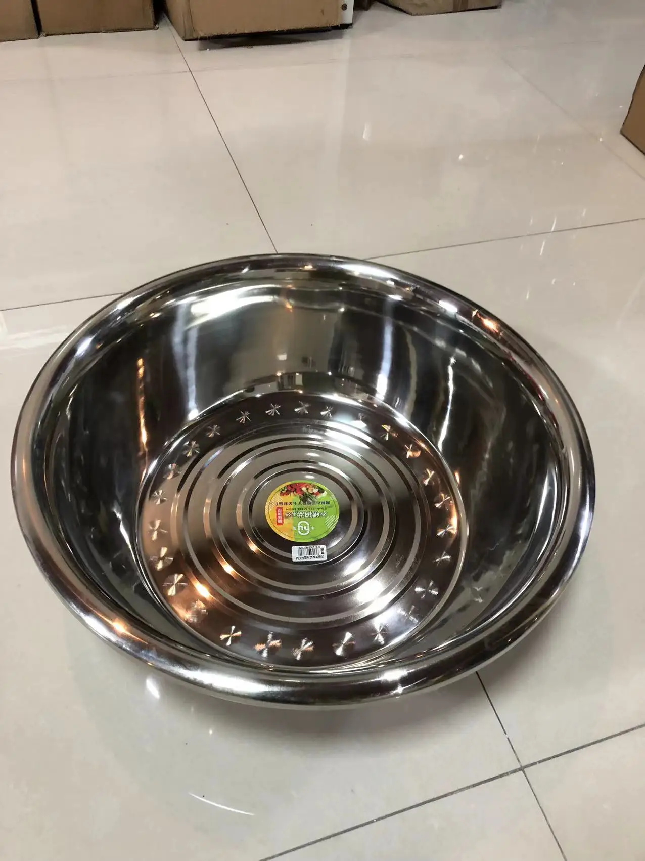 Stainless Steel Big Bowl  Wash Basin Bowl Large Metal Round Bowl for Kitchen 45cm-80cm Diameter