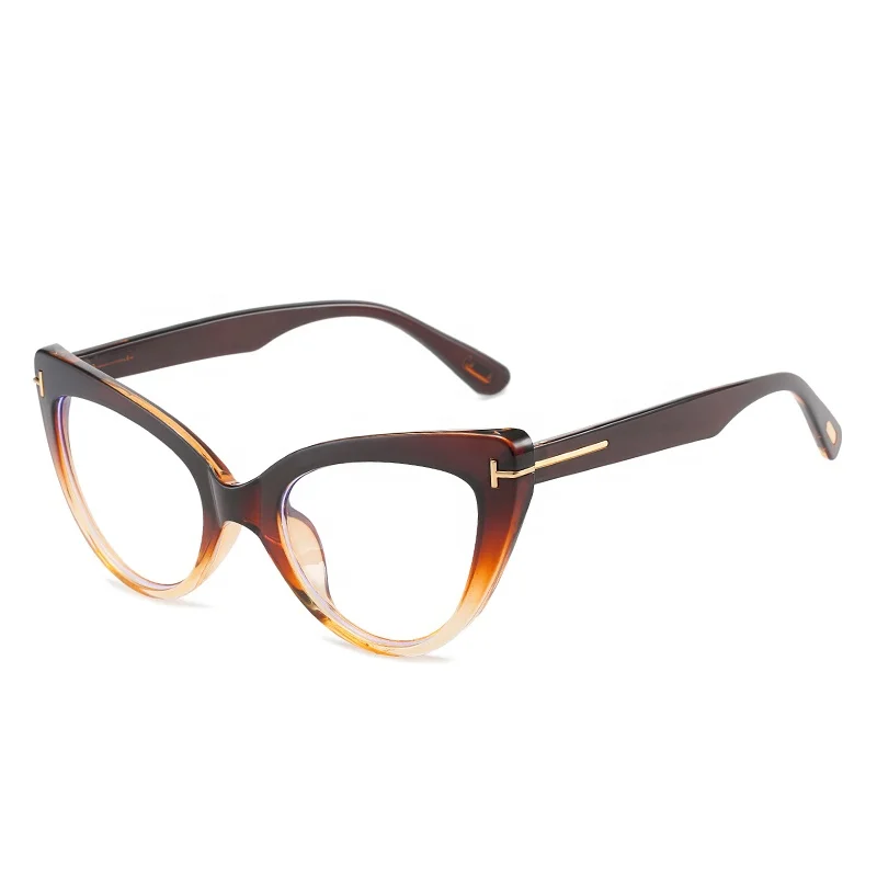 Latest hot selling italian brand designer cat eye optical glasses frame anti blue light glasses for women