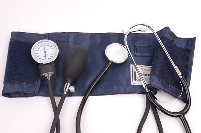 Medical clinic manual aneroid sphygmomanometer with stethoscope