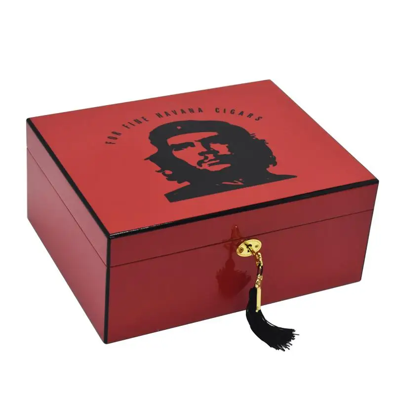 Che Guevara Cigar Humidor Brand Red Wooden Box