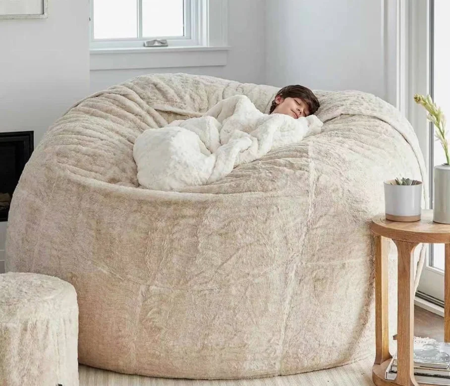 In the lazy sofa sponge bed beanbag double three bedroom balcony tatami cloth coat on the couch