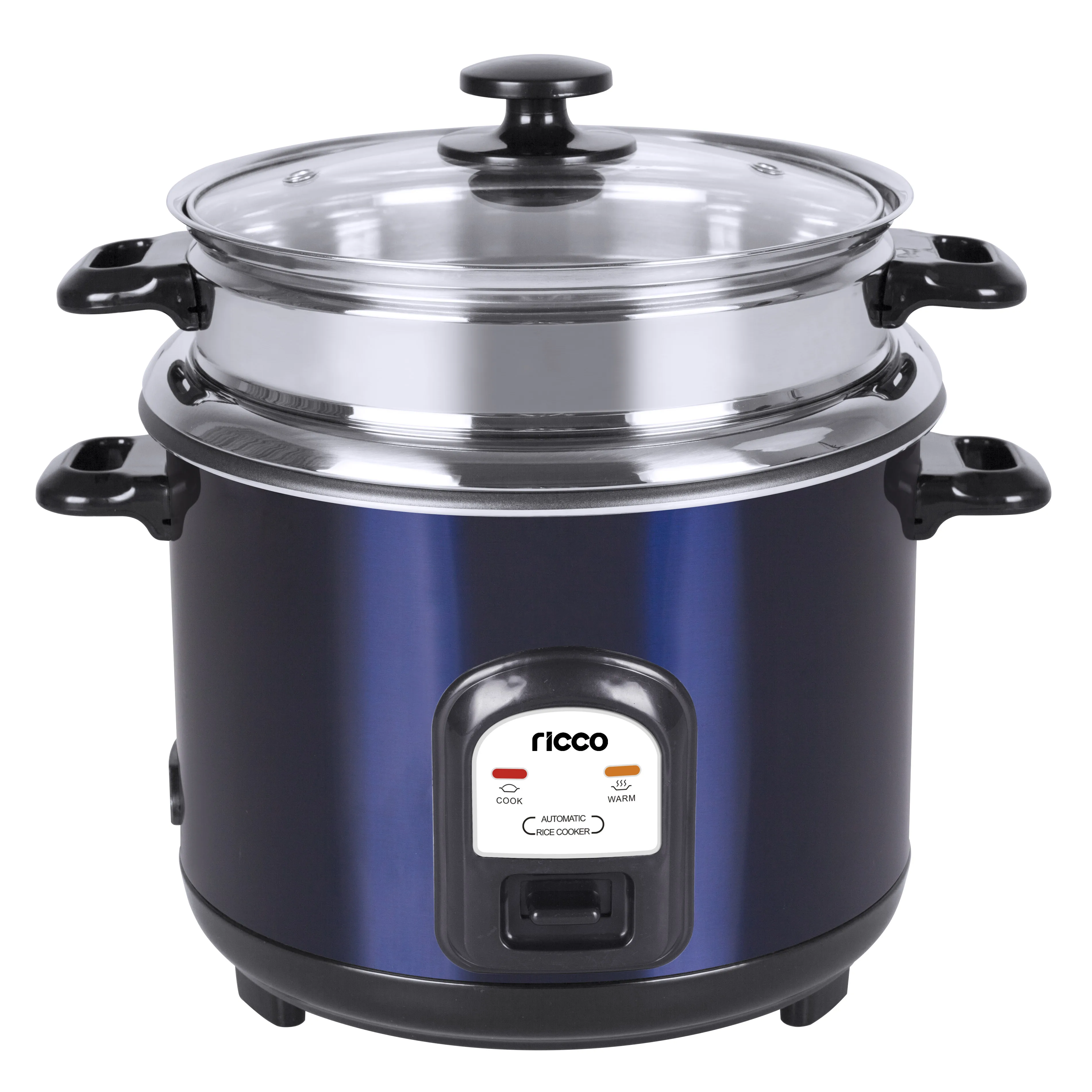 1.8L/2.8L purple color stainless steel cylinder rice cooker with stainless steel steamer and stainless steel inner pot
