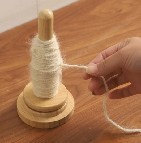 Wooden Yarn Holder Crochet Hook Accessories Supplies Crochet Hook Yarn Holder Yarn Storage Wool Ball Holder Solid Wood Base