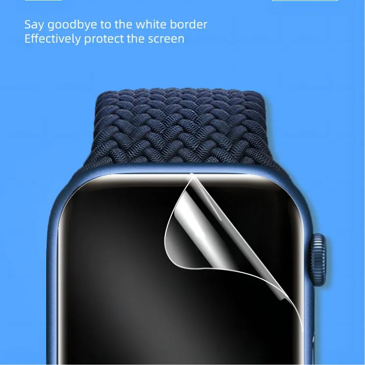 Смарт-часы Защита экрана для Apple Watch серии 7 42 мм покрытие само-исцеляющий пузырь бесплатно HD Прозрачная Гибкая ТПУ