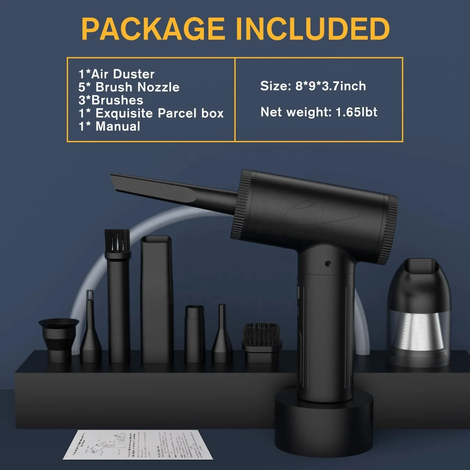 3 Gears Duster Spray Compressed Electric Air Blower 7500mAh Rechargeable PC Computer Duster Gun Portable Cordless Air Duster