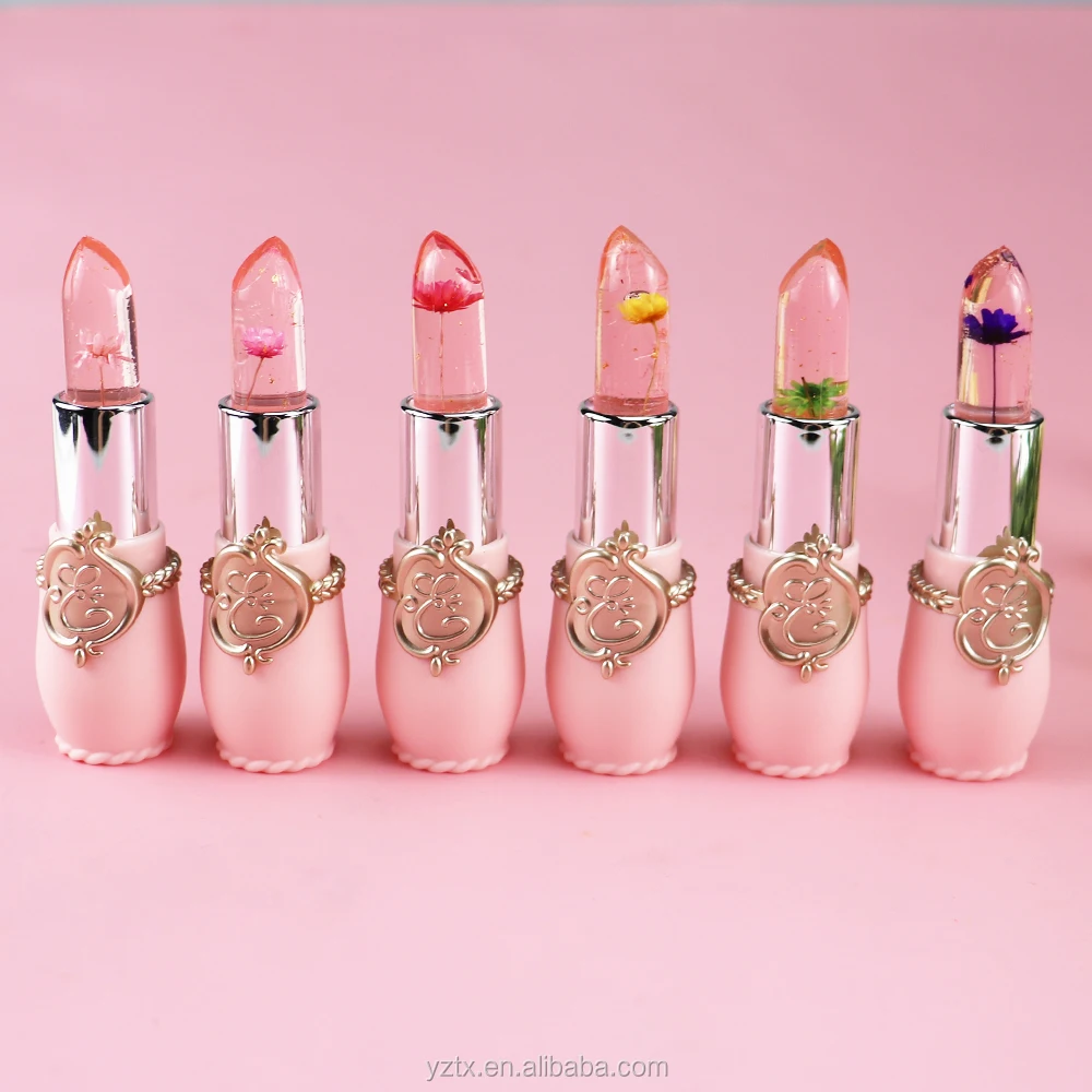 Well-stocked makeup 6 colors lipsticks jelly lipstick with fruit taste flower my own name