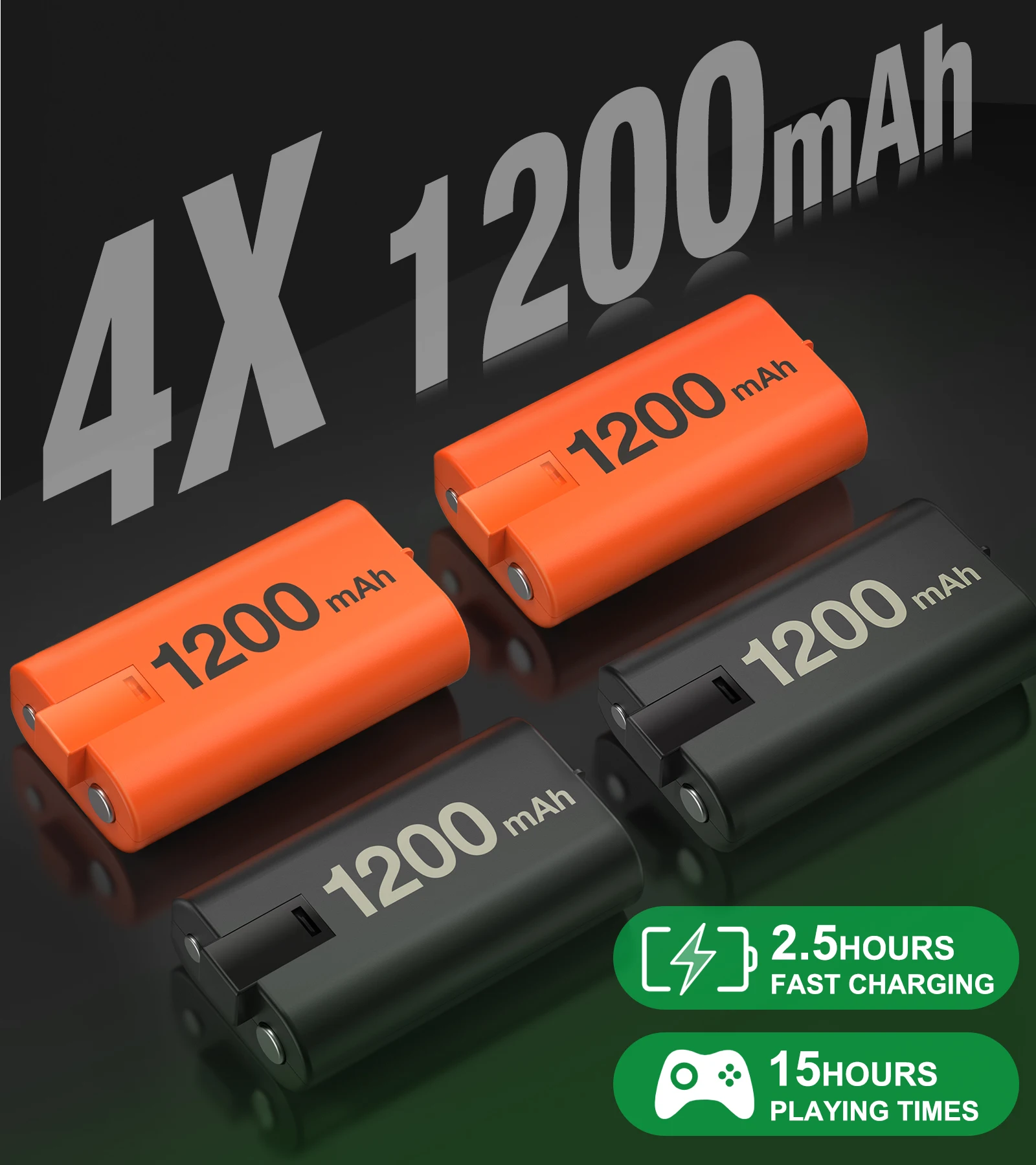 Для Xbox One S/X/Elite беспроводной геймпад + зарядная док-станция для аккумулятор 4x1200 мАч перезаряжаемый