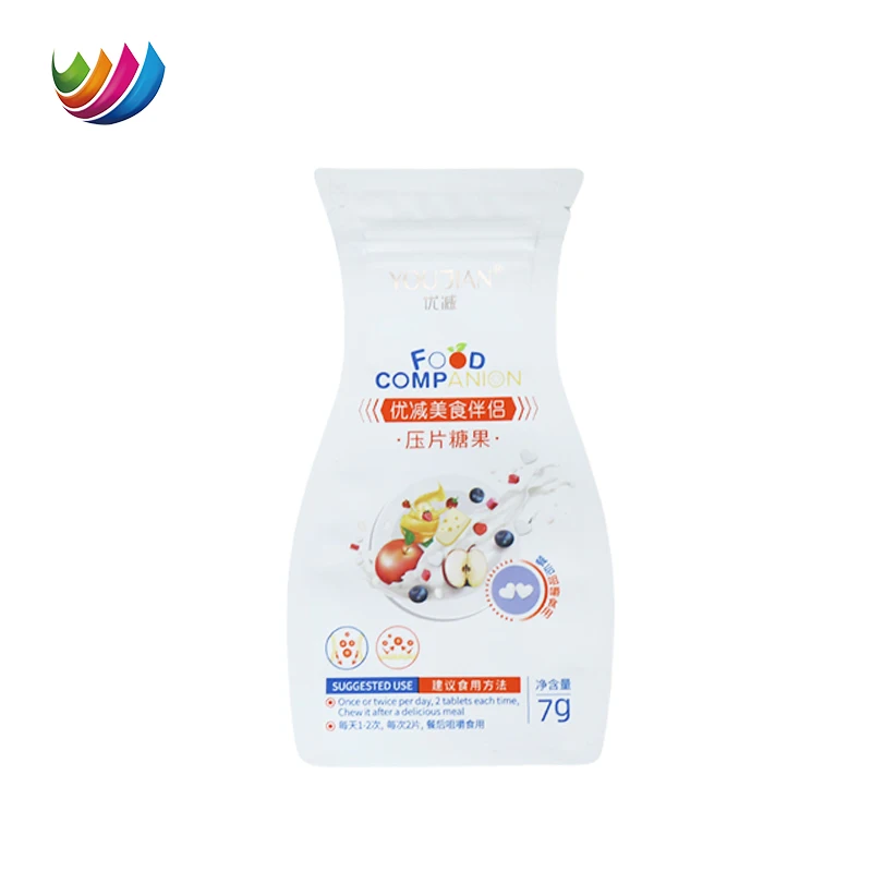 Custom Printed Food Grade Special Shape Retort Pouch Aluminum Foil Resealable Snack Gummy Tablet Candy Packaging Bag With Zipper